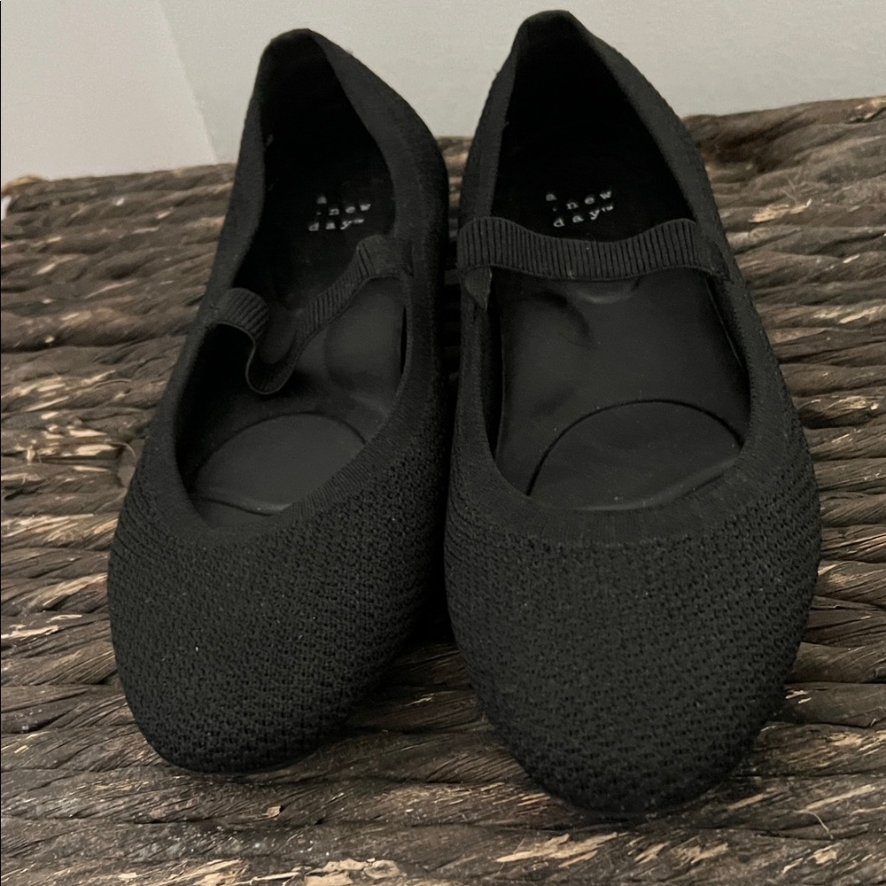 a new day Black Knit Ballet Flats